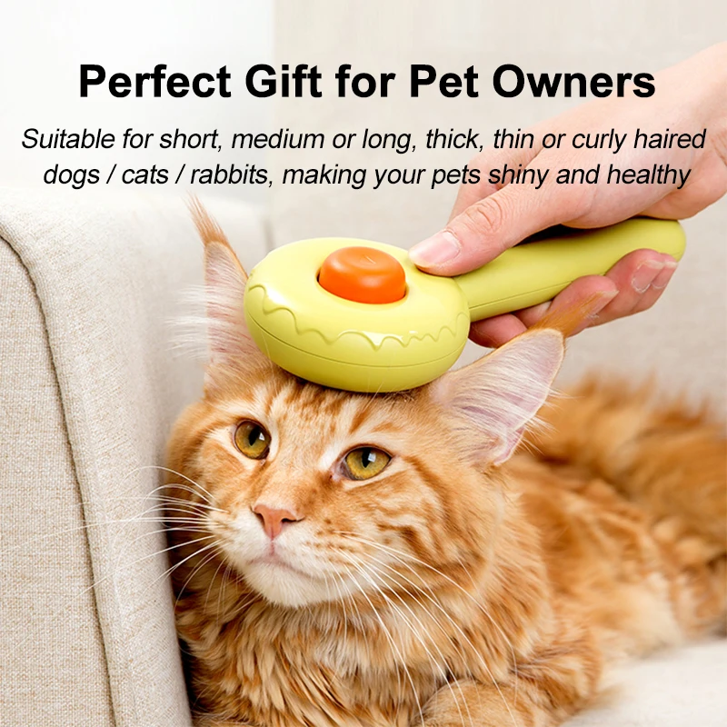 

Hamburger Pet Brush Comb Avoid Hairball Loose Hair Remover For Cats Kitten Pet Product Cat Accessories Supplies for Dropshipping