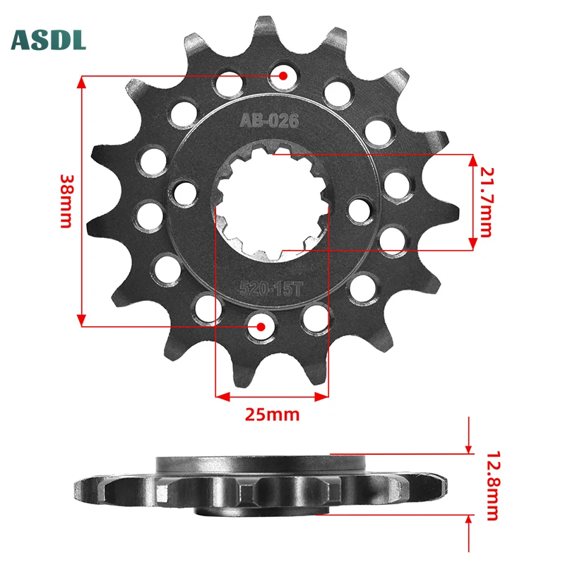 Передние и задние звездочки мотоцикла 520 43T 15T для Kawasaki KLR650 Tengai 90-92 C1-C8 1995-2003 KL650A4-A19