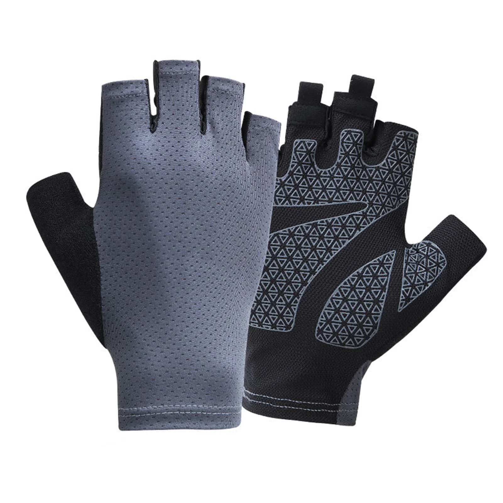

Half Finger Gloves Sunscreen Mesh Silicone Non Slip Quick Drying For Men And Women Outdoor Cycling Fishing