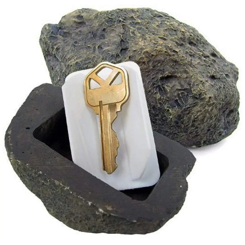 

Spare Key House Storage Rack Security Stone Case Box Simulation Rock Holder