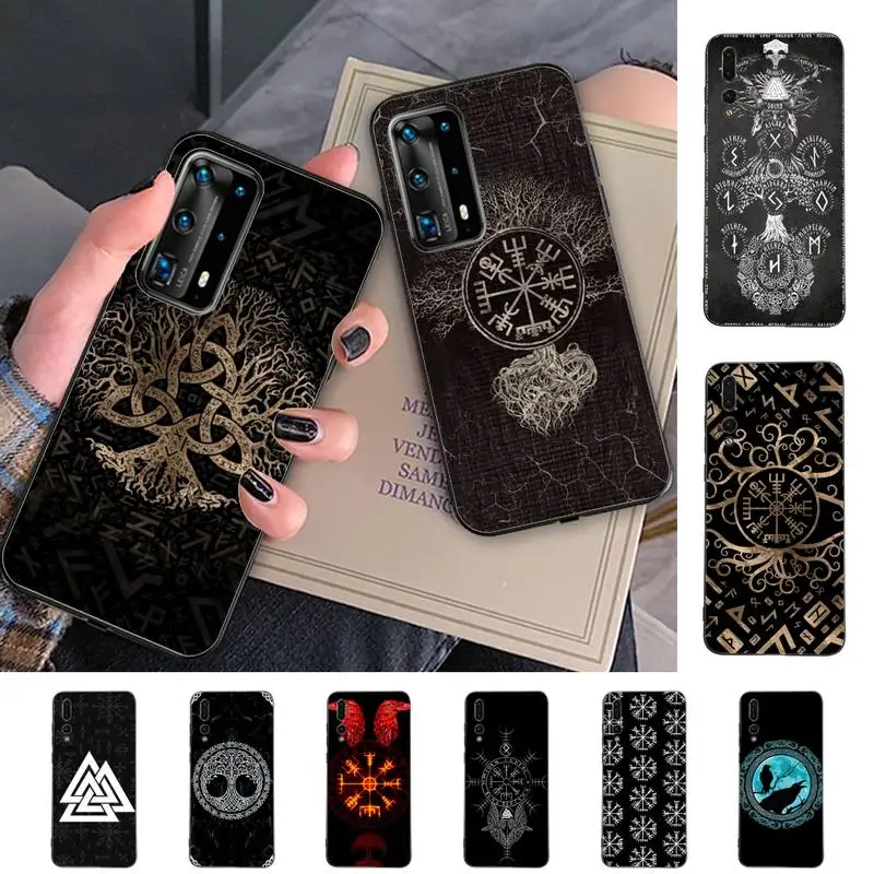 

Viking Vegvisir Odin Nordic Phone Case for Huawei P30 40 20 10 8 9 lite pro plus Psmart2019