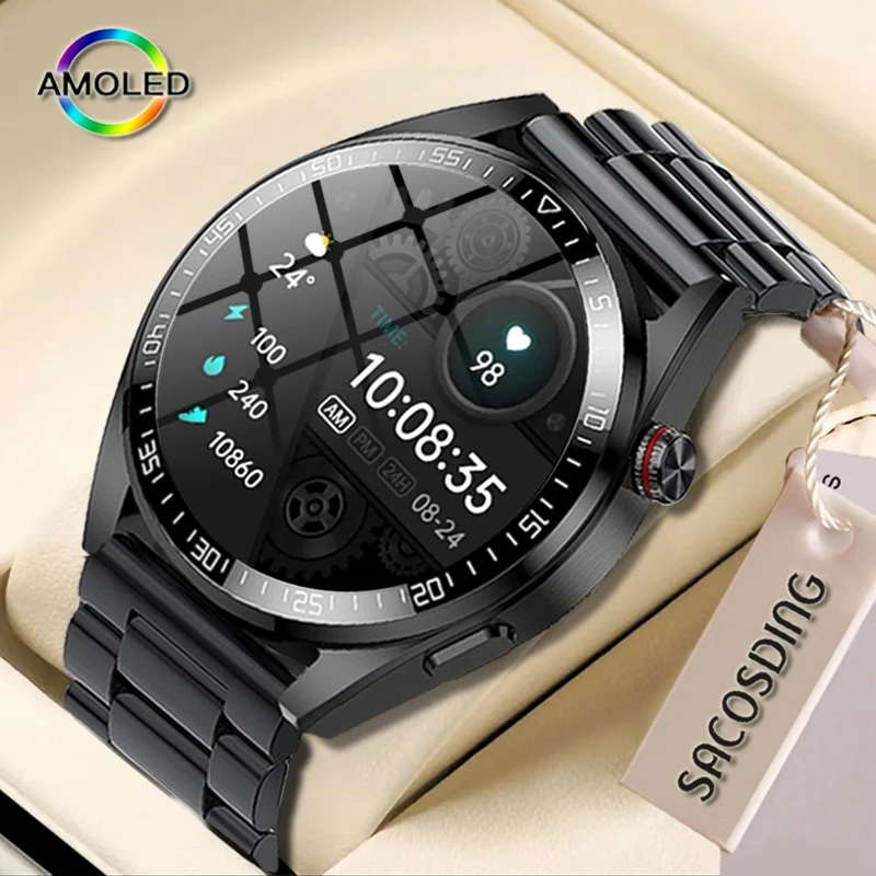 

New 8G ROM 454*454 AMOLED HD Screen SmartWatch Men Always Display Bluetooth Call Local Music Smartwatch For Android ios Clock