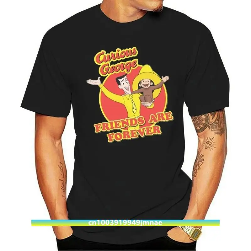 

Curious George Men's Friends T-shirt White Rockabilia