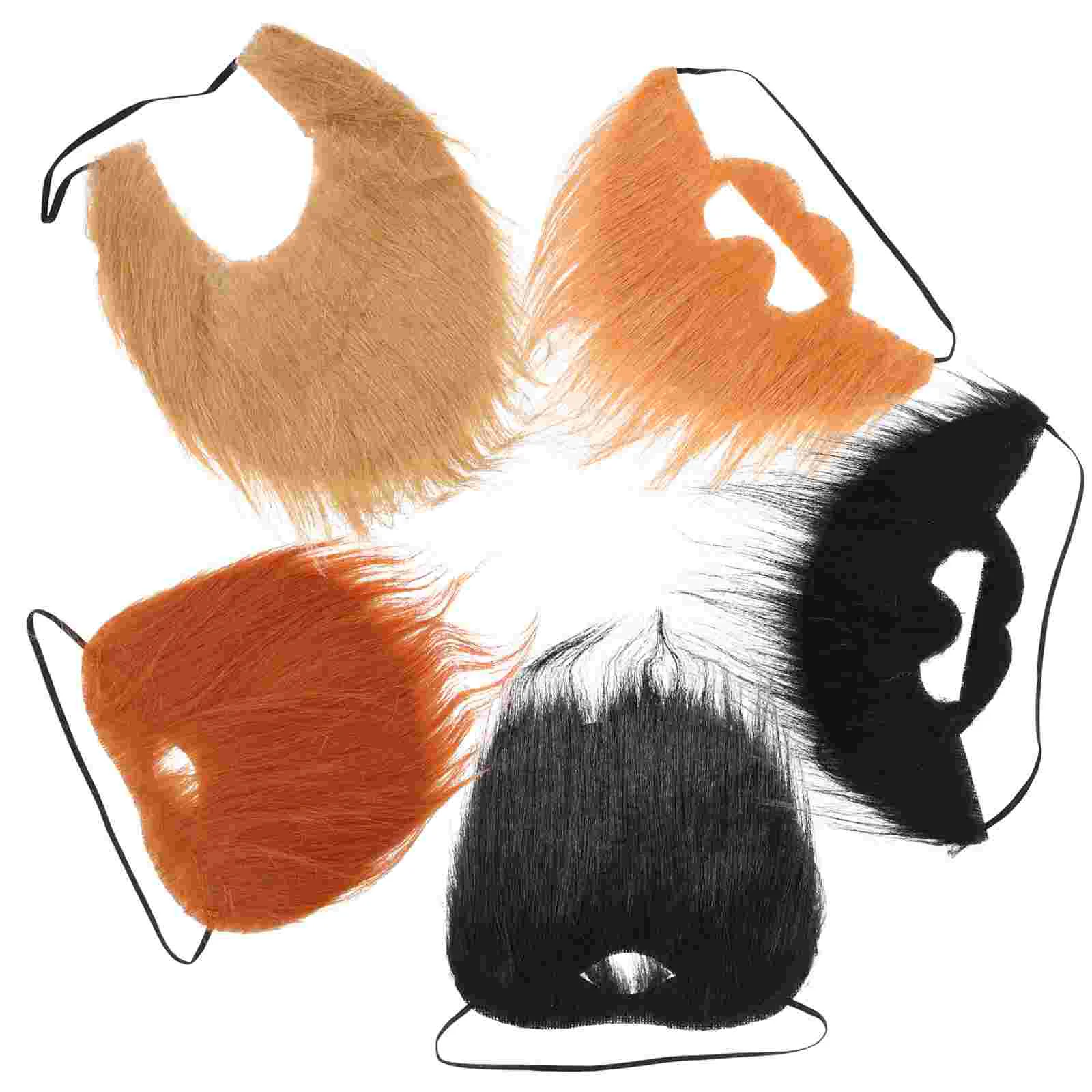 

5 шт. искусственная борода, черные декоративные украшения, искусственная борода, волоконные мужские усы для косплея