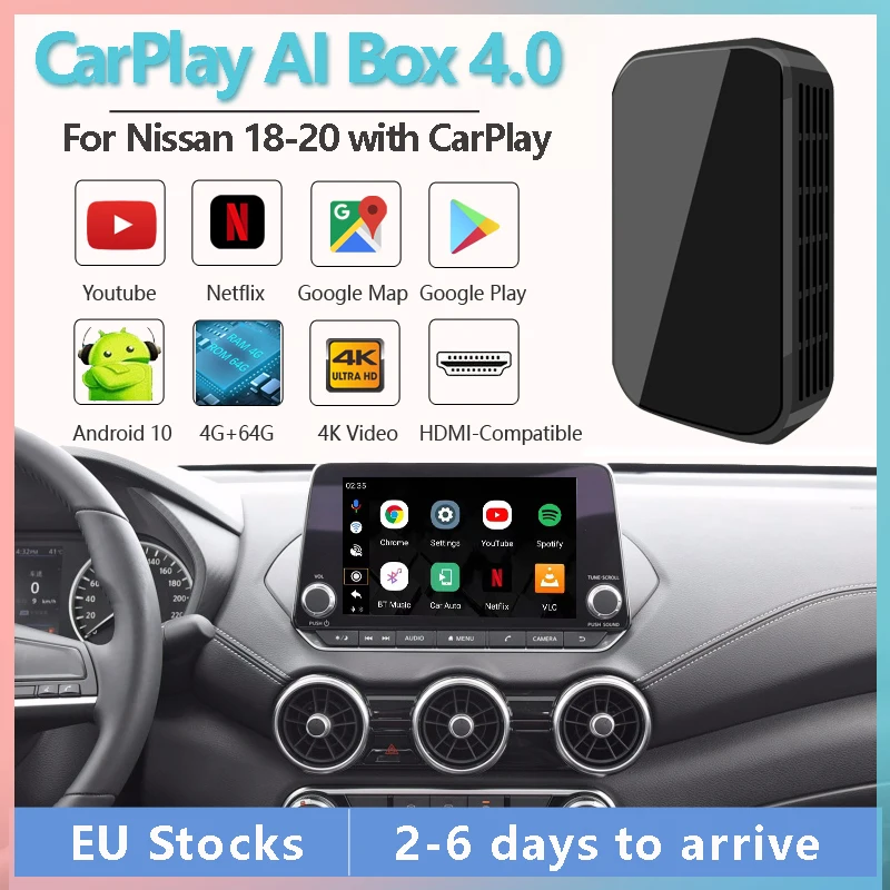 Автомобильный мультимедийный плеер CarPlay Android 10 4 Гб + 64 ГБ Apple Carplay автомобильная
