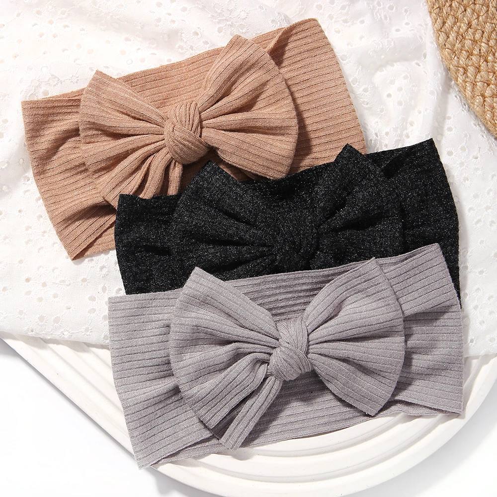 

1PC Soft Knit Baby Headband Rib Bow Elastic Soft Newborn Headbands for Babe Girl Children Turban Infant Hair Accessories