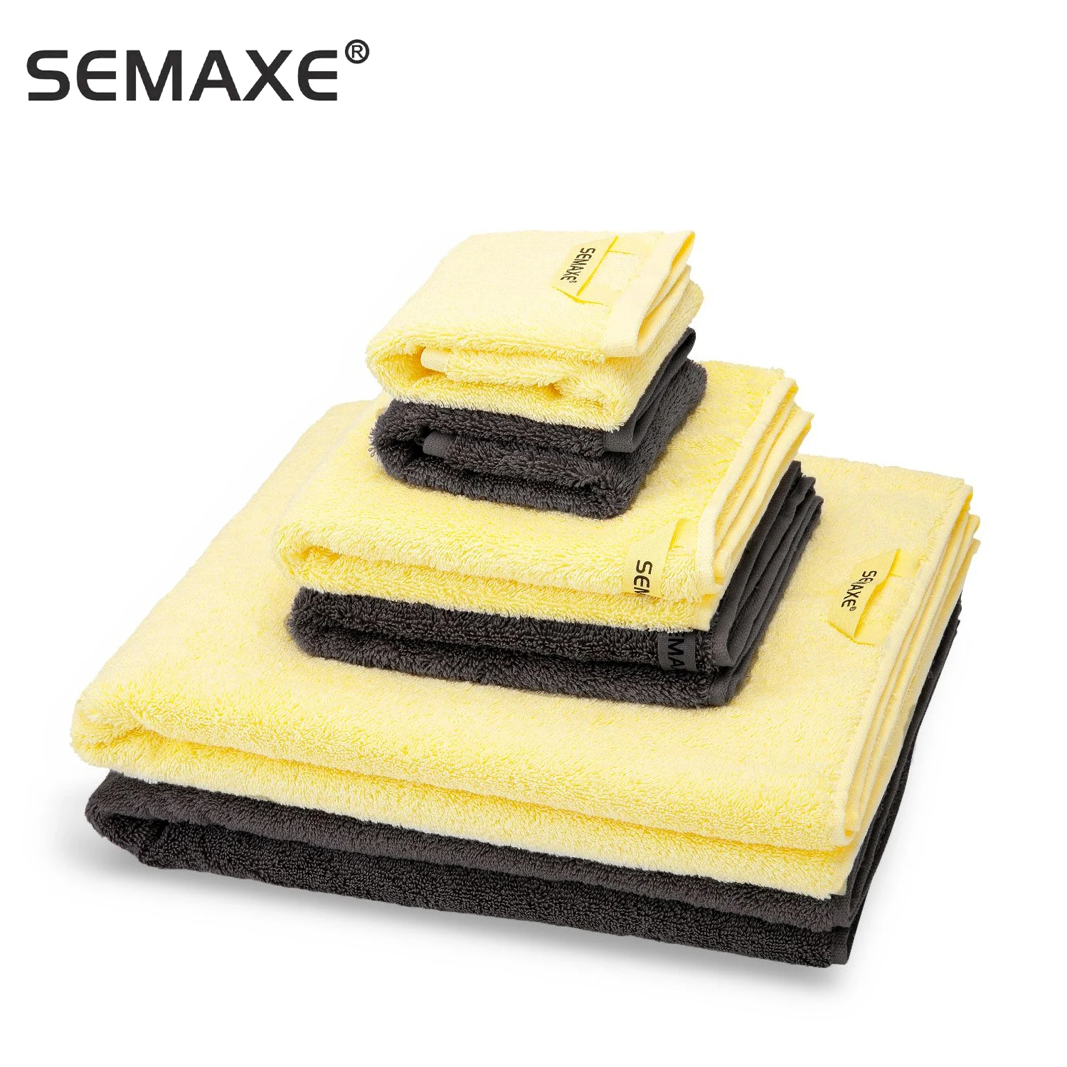 semaxe bath towels set2 large bath towels2 hand towels2 washcloths cotton highly absorbent grey bathroom set 6pieces free global shipping