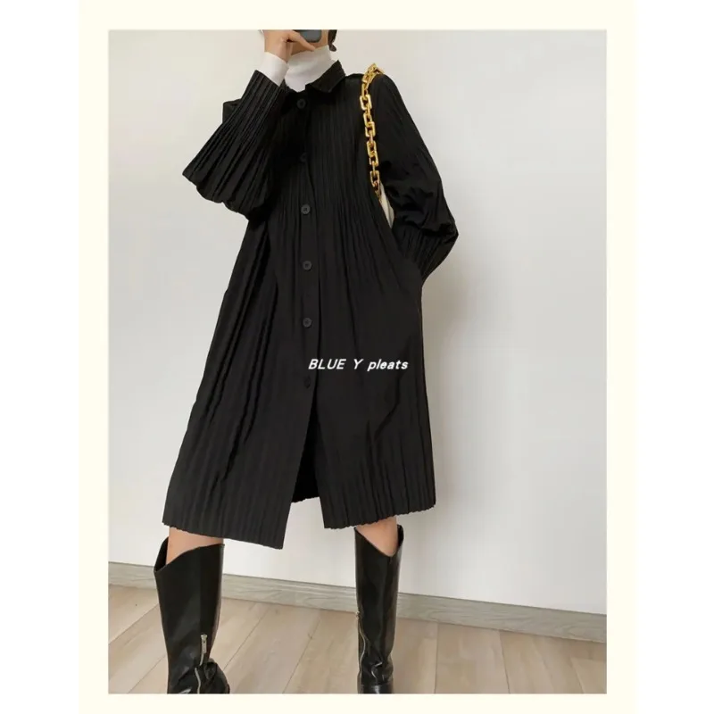 Женский плиссированный Тренч GGHK Осень-зима 2024 новая однобортная модная женская