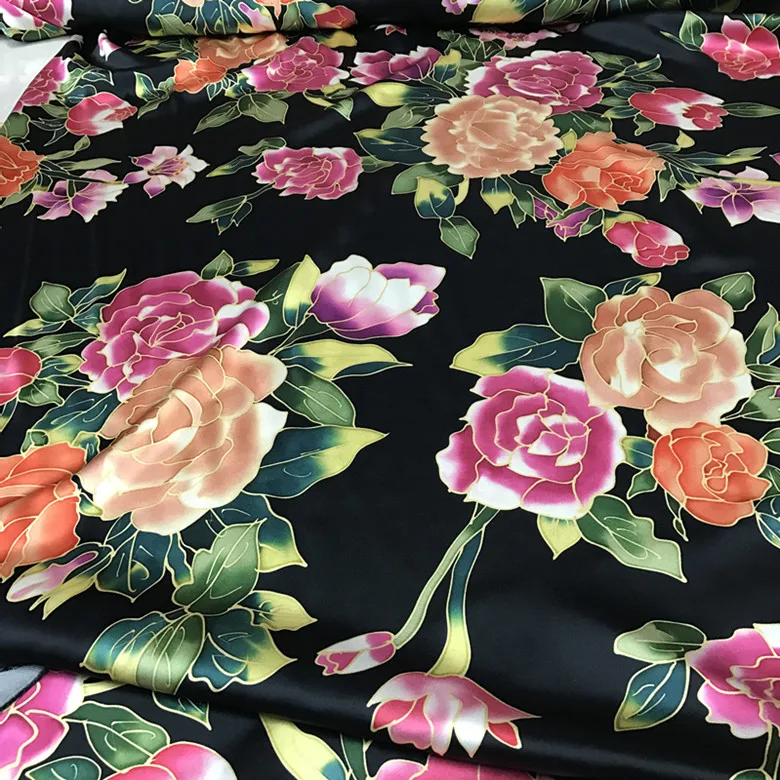 Высококачественная Новинка 40momme струйная шелковая атласная плотная ткань Чонсам