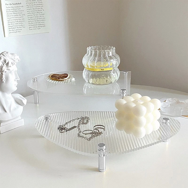 

Perfume Jewelry Accessories For Acrylic Desktop Necklace Display Earring Tray Decor Coaster Home Transparent Coffee Rack