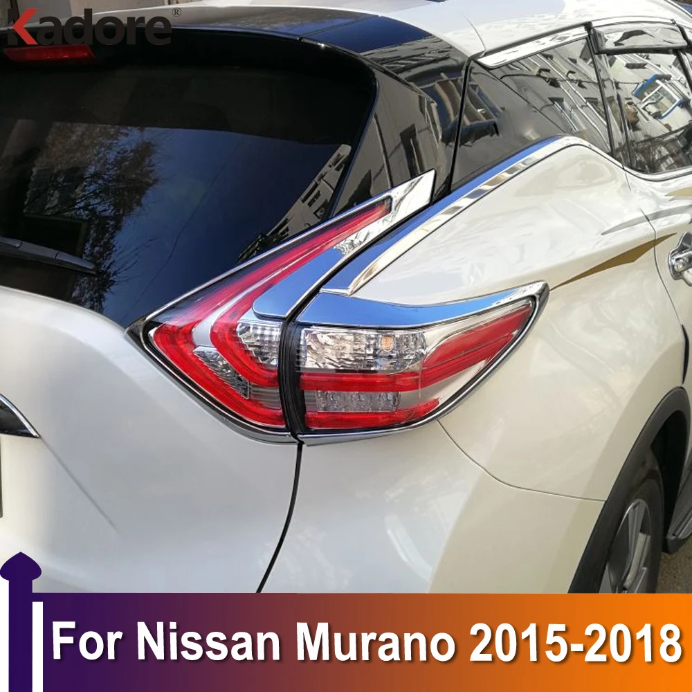 

Накладка на заднюю фару для Nissan Murano 2015 2016 2017 2018 ABS, хромированная накладка на заднюю фару, наклейка на задсветильник фару, рамка, аксессуары для автомобиля