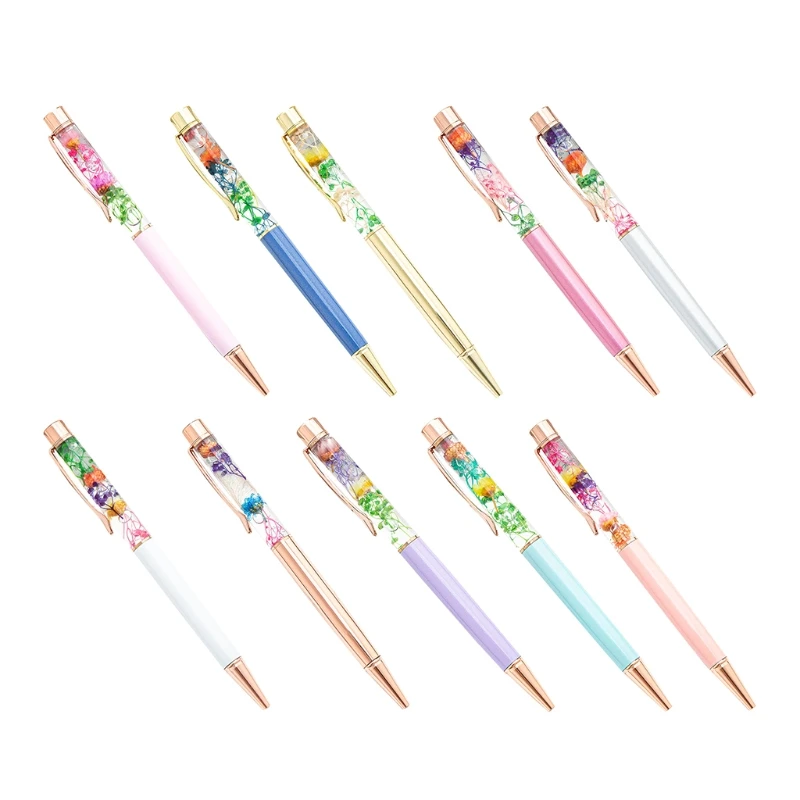 

Новинка, шариковая ручка, ручка с сухим цветком, цветная металлическая шариковая ручка, 1,0 мм, JIAN