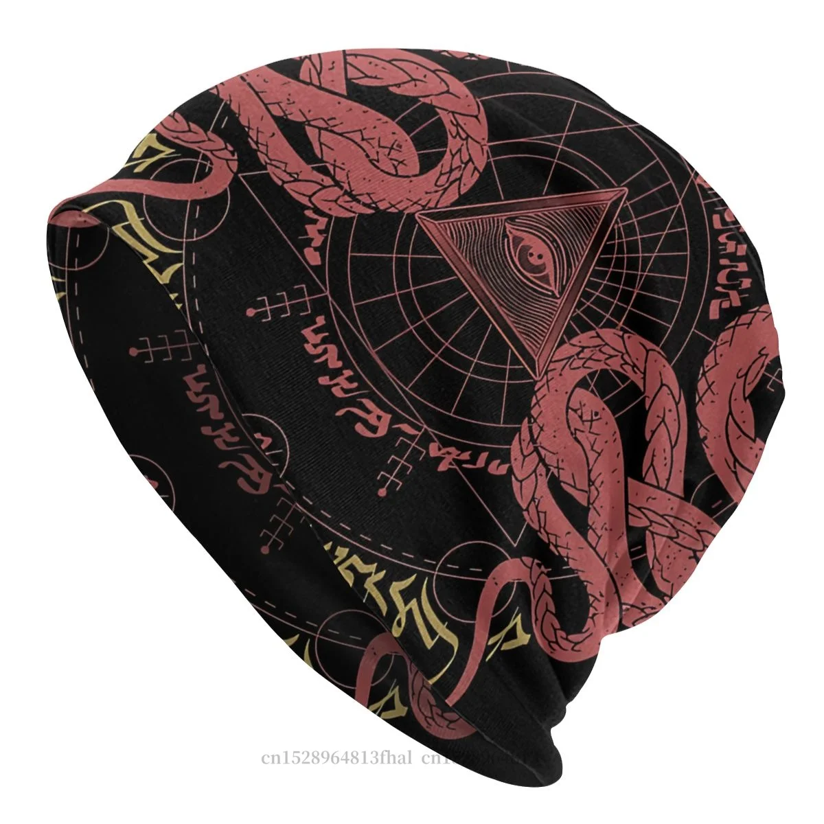 

Bonnet Hats Men Women's Skullies Beanies Hat All Seeing Eye Guarded By Vipers And Sacred Geometry Winter Warm Cap Design Caps