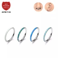 g23 titanium piercing opal hight segment rings open small septum nose piercing earrings fashion jewelry for women