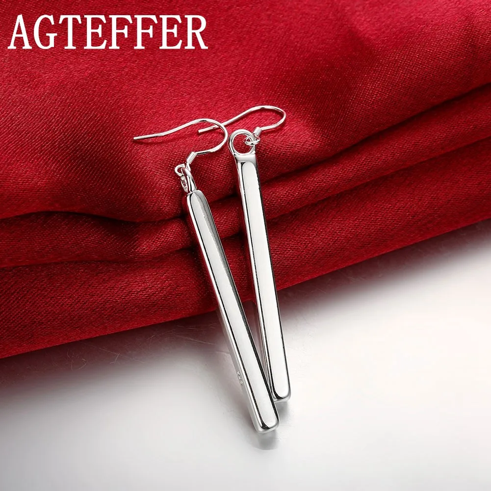 

AGTEFFER 2022 New 925 Sterling Silver Earrings For Women Fashion Long Line Earring Jewelry Best Gift
