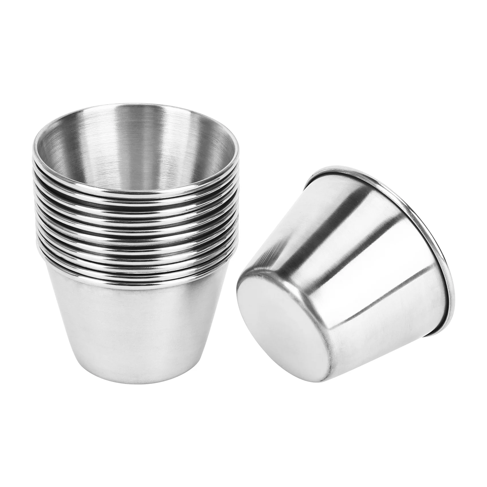 

12 Pack Stainless Steel Condiment Sauce Cups Commercial Grade Dipping Sauce Cups Ramekin Condiment Cups Portion Cups