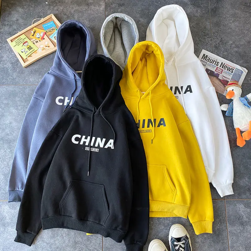 Осенне-зимний плюшевый свитер с капюшоном + спортивные брюки костюм из двух