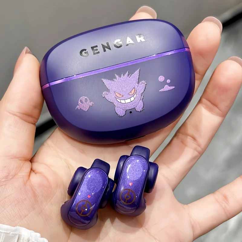 Фото Gengar Pokemon аниме беспроводные спортивные наушники Bluetooth-гарнитура Высокая долговечность Hi-Fi стерео зажим для ушей стиль модный подарок для геймеров №2