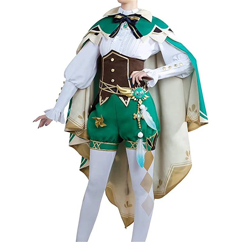Venti Costume Game Genshin Impact Anime Cosplay Accessories Props Wig Cloak Suit Halloween Gift