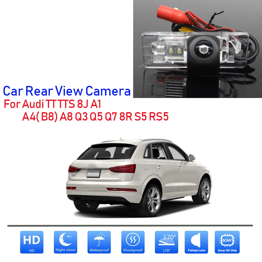 

HD CCD Waterproof High quality RCA 1080*720 Fisheye Car Rear View Camera For Audi TT TTS 8J A1 A4( B8) A8 Q3 Q5 Q7 8R S5 RS5