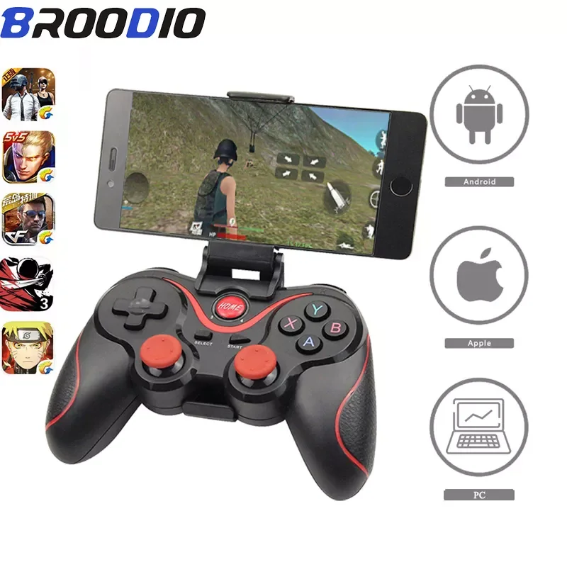 

Wireless Bluetooth Gamepad For Terios T3 X3 Wireless Joystick Gamepad PC Game Controller For Mobile Phone Tablet TV Box Holder