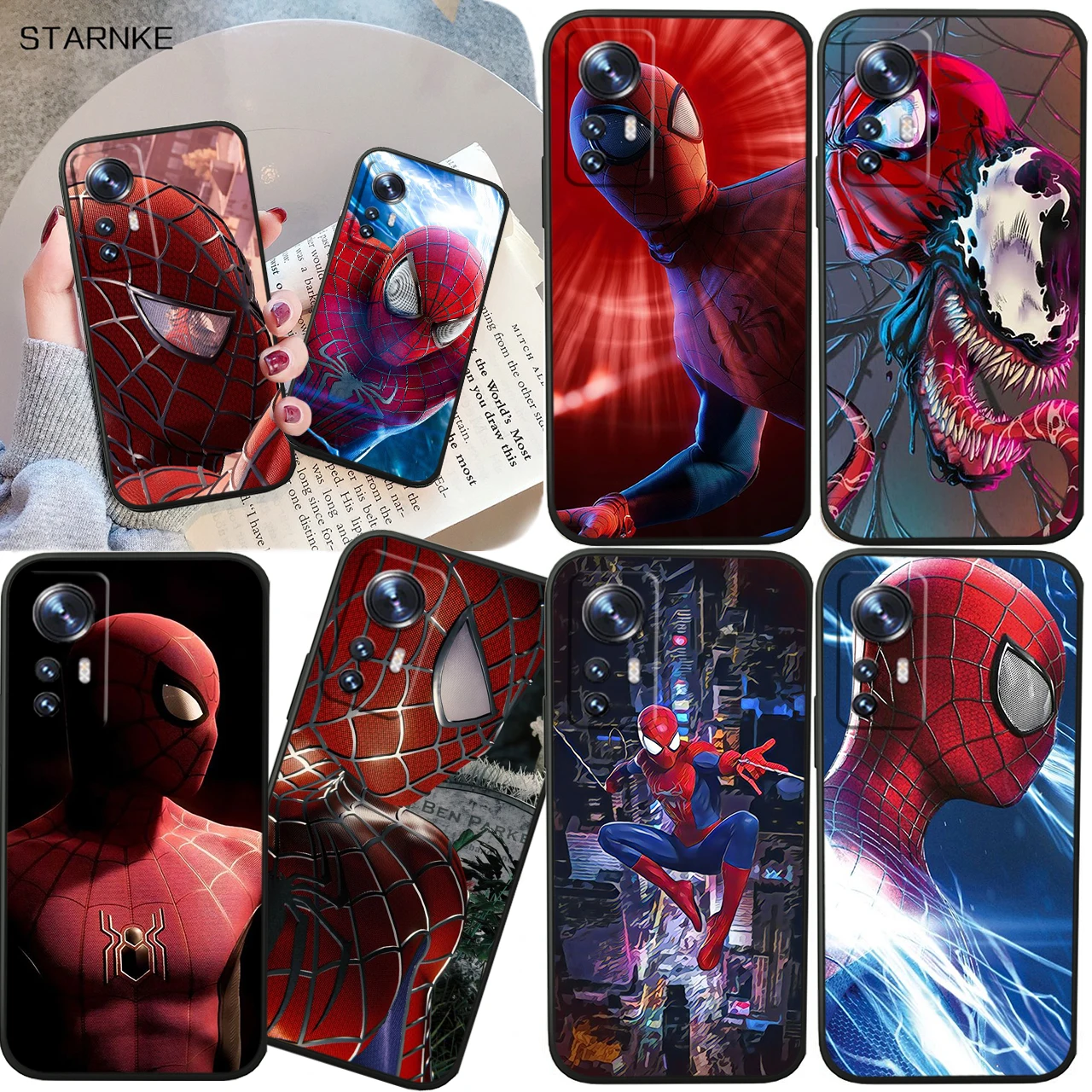 

Cool Marvel Spiderman For Xiaomi Mi 12 11 10 11T 10T 9T 9 Note 10 Ultra Pro Lite TPU Soft Silicone Black Phone Case