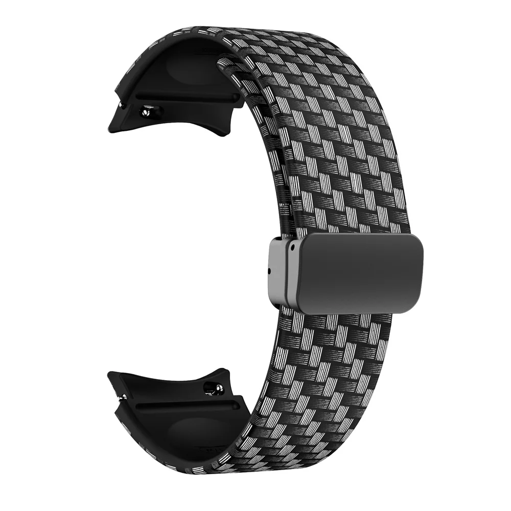 Silicone Strap For Samsung Galaxy Watch 4 5 40 44mm Watch 4 Classic 42 46mm Printed Magnetic Suction Wristband for Watch 5 Pro