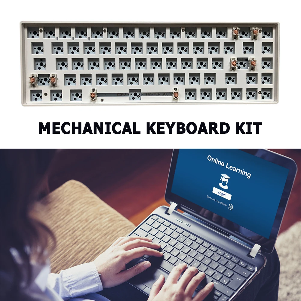 

Tester68 Mechanical Keyboard Kit Tes68 Hot Swap Shaft Base Axis BT5.0+2.4G Customized Bluetooth Wireless Keyboard Kit
