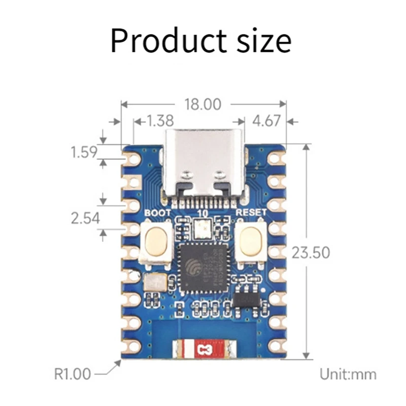 ESP32-S3-Zero Mini Макетная плата RISC-V Встроенная макетная Совместимость модуля ESP32-C3FN Wi-Fi