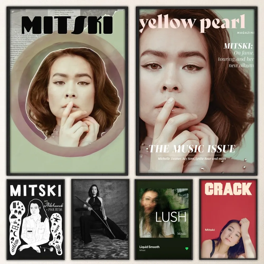 Хип-хоп Певица M-Mitski Плакат-наклейка-клейка Винтажный Настенный Художественный