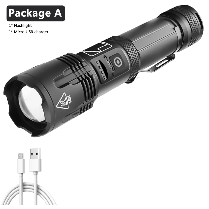 

Led Flashlight COB 9-Core XHP100 Powerbank Torch Function Usb Rechargeable 18650 26650 Battery Zoomable XHP70.2 Aluminum Lantern