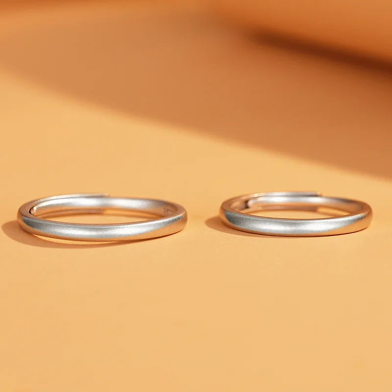 

Ancient Style Simple Bracelet Couple Ring A Pair Of Sterling Silver Classic Look Matte Finish Simple And Light Luxury Couple Rin