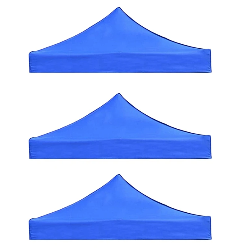 

3Pcs 2X2M Canopy Top Cover Replacement Four-Corner Tent Cloth Foldable Rainproof Patio Pavilion Replacement Blue