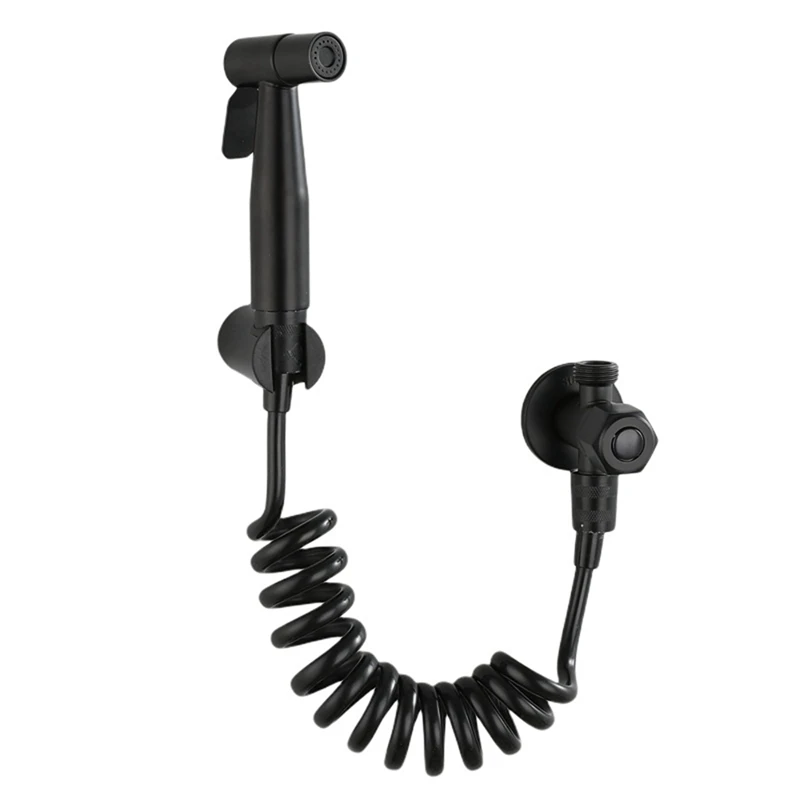 

Black Toilet Bidet Set Wall Shower Bathroom Accessories Bidet Spray Head Washing Clean Toilet