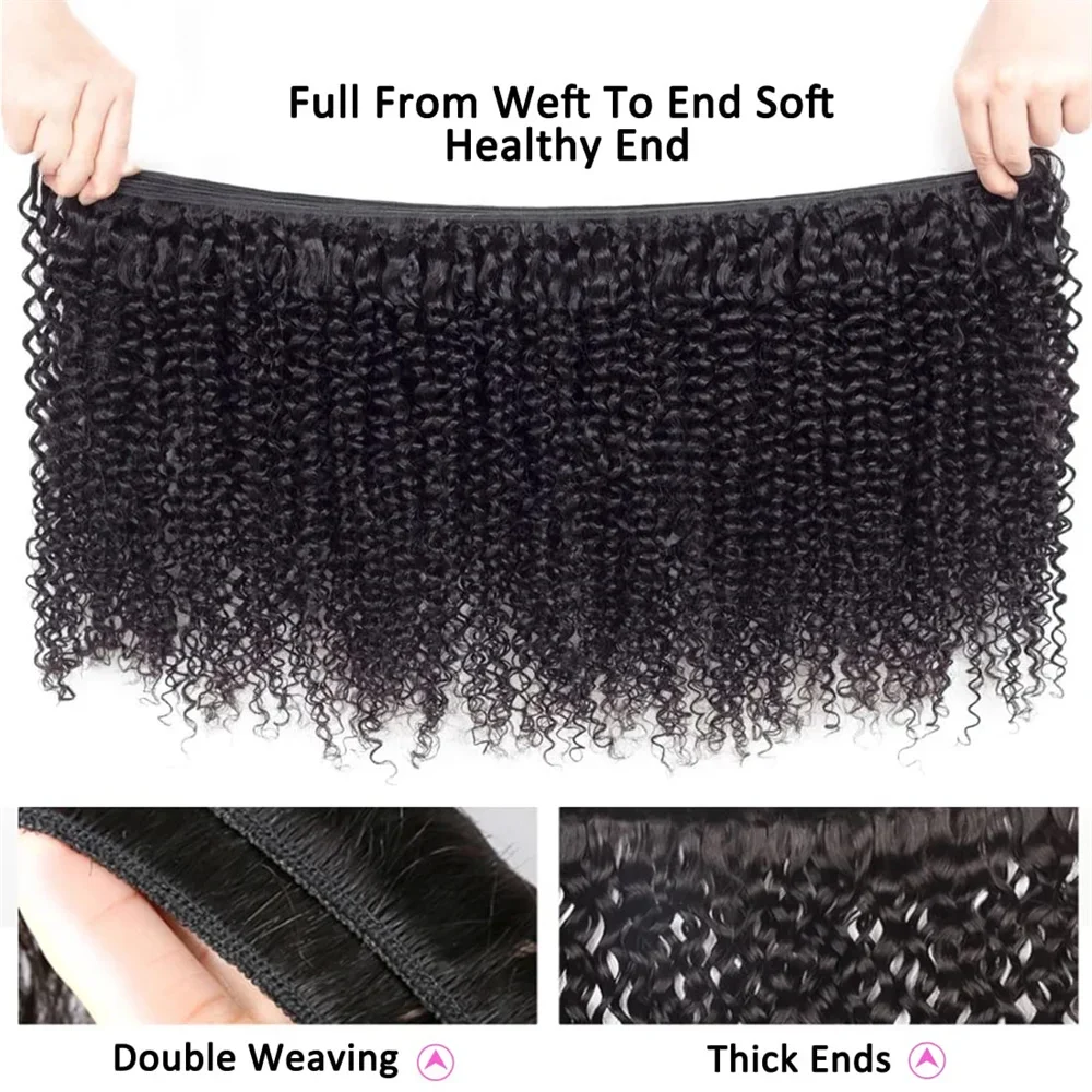 Фото Пучки волос 12A Kinky Curly, 1-4 шт., пучки волос Water Wave, натуральные человеческие волосы, 30 дюймов, глубокие кудри, наращивание волос, Tissage Cheveux Humains. №5