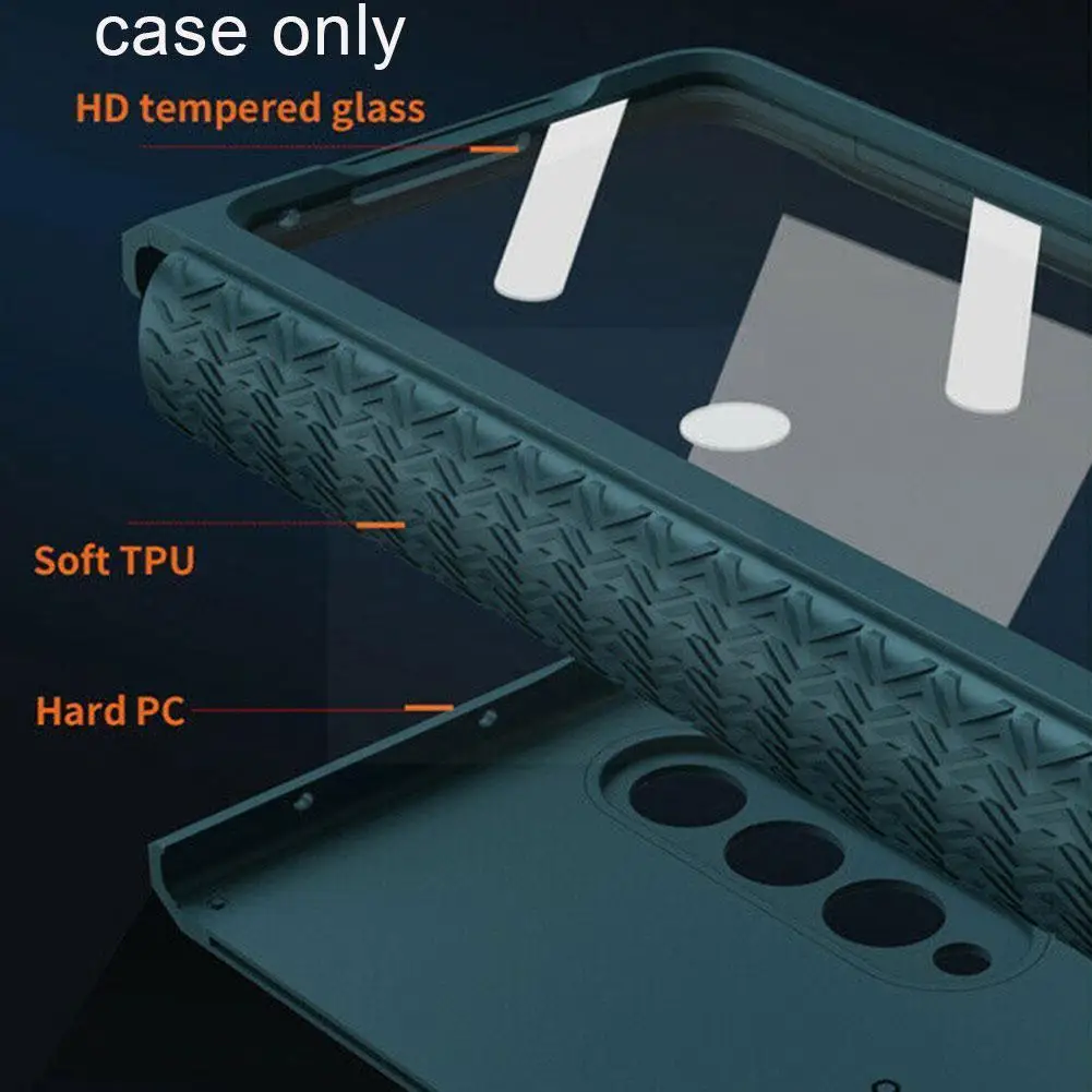 TPU Hinge Full Protection Cover For Samsung Galaxy Z Fold 3 5G Case With Front Screen Protector Case For Samsung Z Fold 2 F3W9