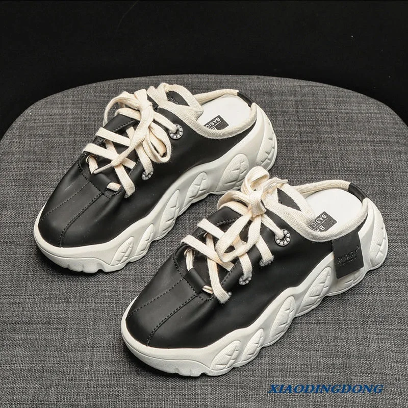 

Baotou Half Slippers Female New Spring and Autumn Korean Non-slip Sports slippers Thick-soled heightened casual shoes