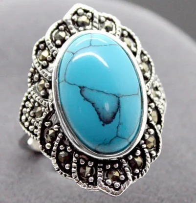 

Fashion Natural Tibetan 925 Sterling Silver Ring Jewelry Size 8 9 10