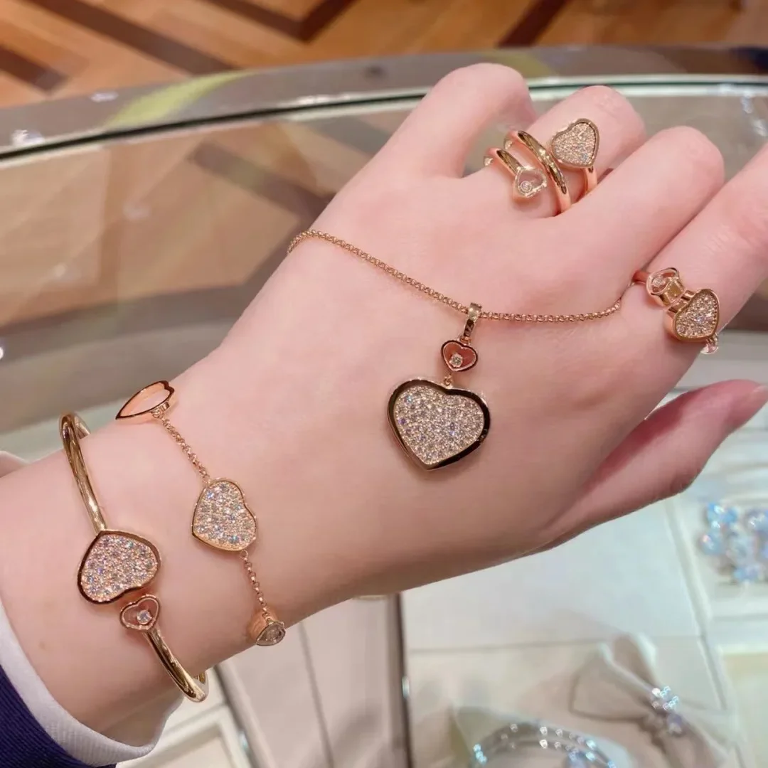 Элегантный популярный бренд Pave Zircon Move Stone Серьги Ожерелье Браслет для женщин