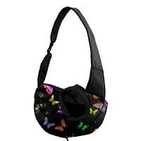 colorful butterfly design pet carrier tote bag outdoor durable dog accessories supplies fashion safety cat carrier slings