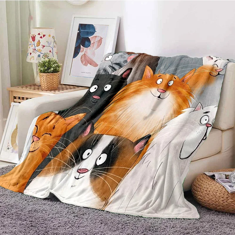 

Мультяшное одеяло с милым котом, супермягкое одеяло для дивана, портативные одеяла для путешествий, одеяло для йоги, одеяла для пикника
