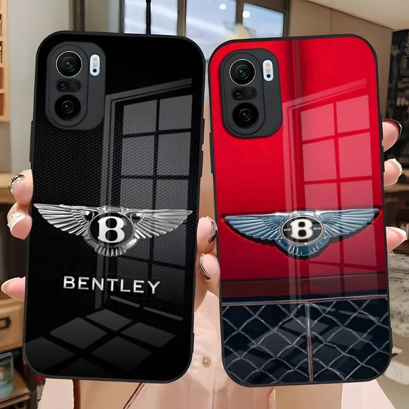 

Luxury Car B-Bentley Phone Case Glass Design For Xiaomi Redmi Note 13 10 10T 11i 11T 11 9 8 11S Poco X3 M4 F3 Pro Covers