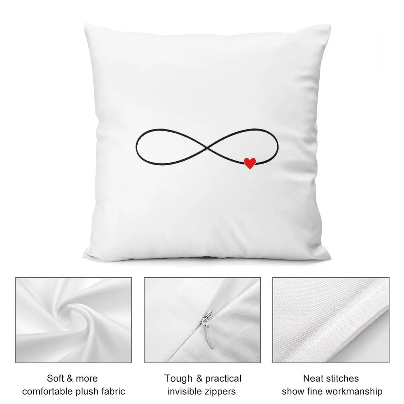 Знак бесконечности сердце любовь лемникат подарок диванная подушка наволочка