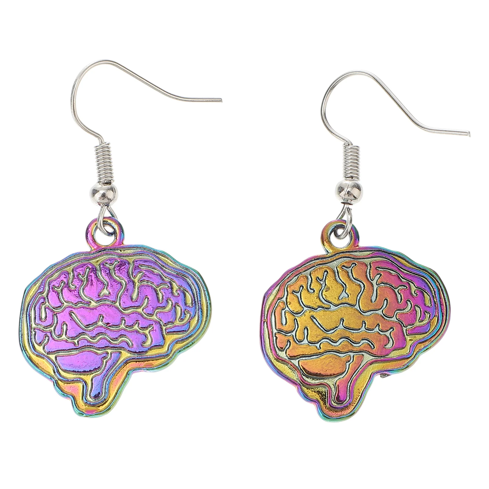 

1 Pair Colorful Brain Ear Dangler Pendant Earrings Ear Accessories for Women