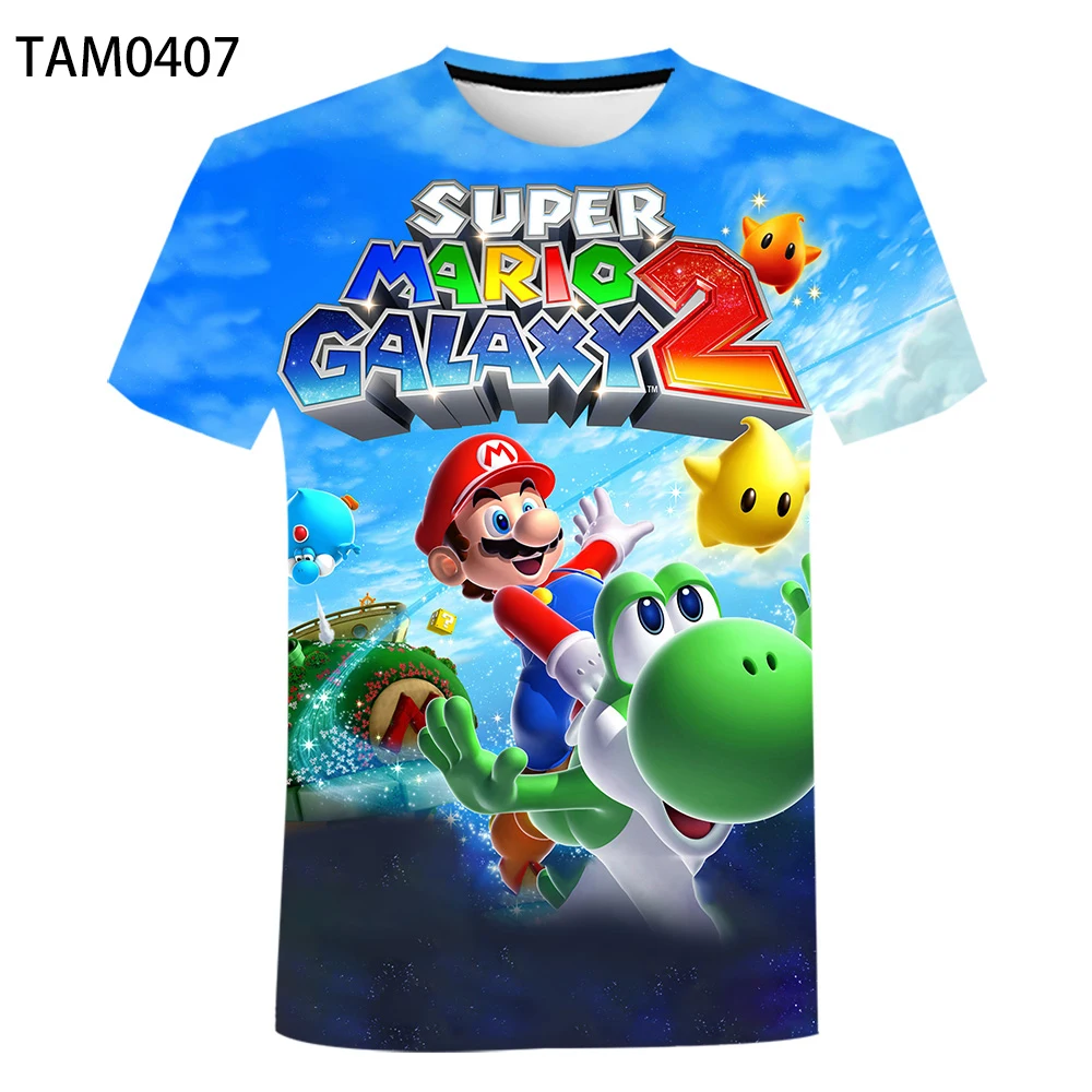 

Mario 3D Printing Youth Popular Men's And Women's Summer T-Shirt Pure Cotton Children's Top Cool And Comfortable Short Sleeves