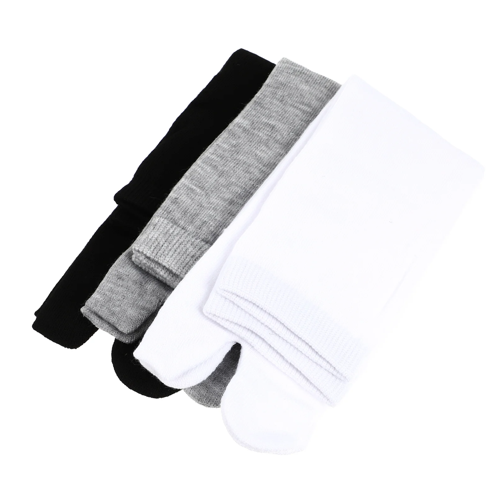 

NUOLUX 3 Pairs of Elastic Cotton Tabi Toe Socks (White+Grey+Black)