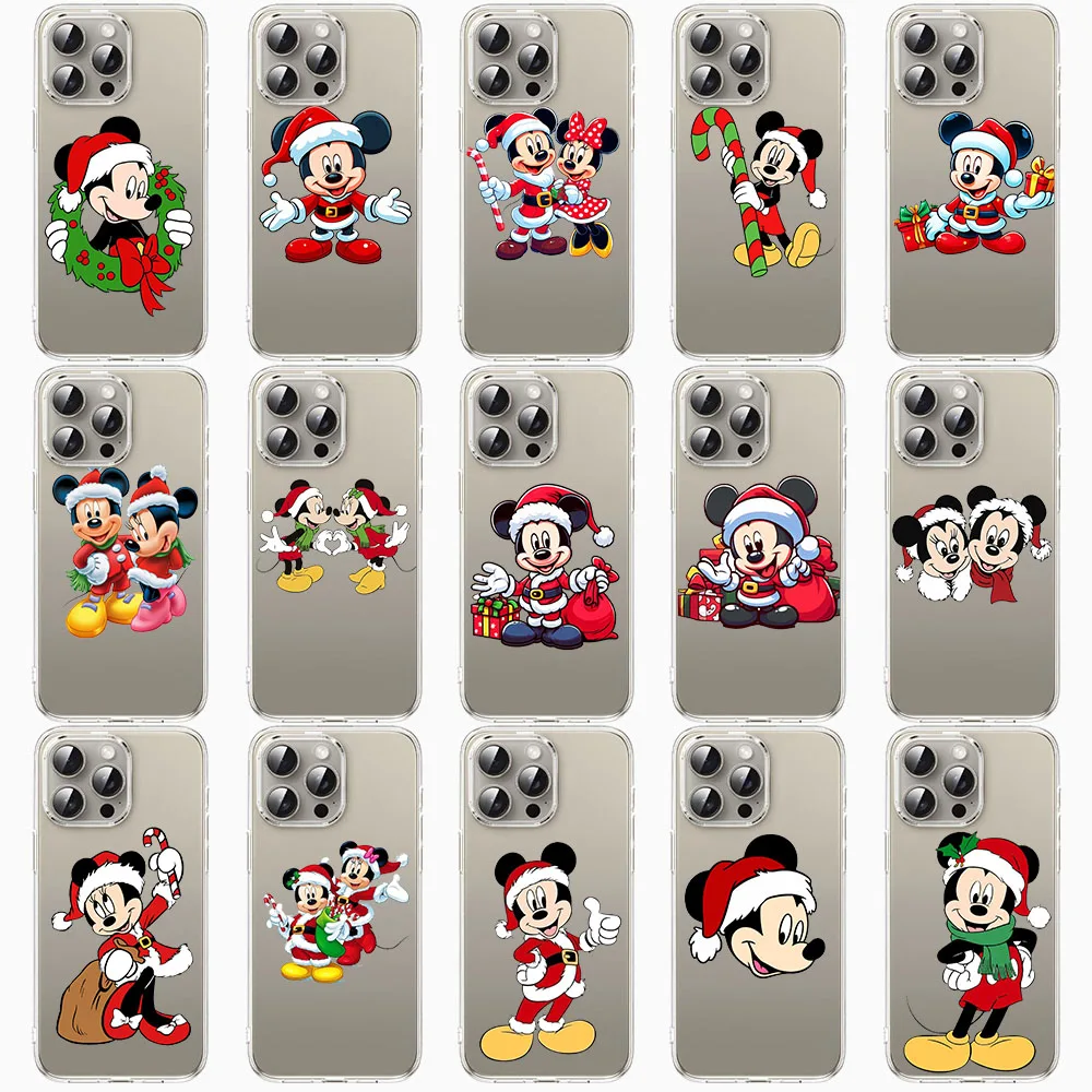 Y-19 Mickey Christmas Transparent Case for Samsung A04 A04s A05 A05S A06 S24 S21 S20 FE Plus Ultra Lite
