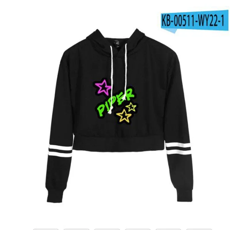 Свитшот женский укороченный в стиле хип-хоп с длинным рукавом