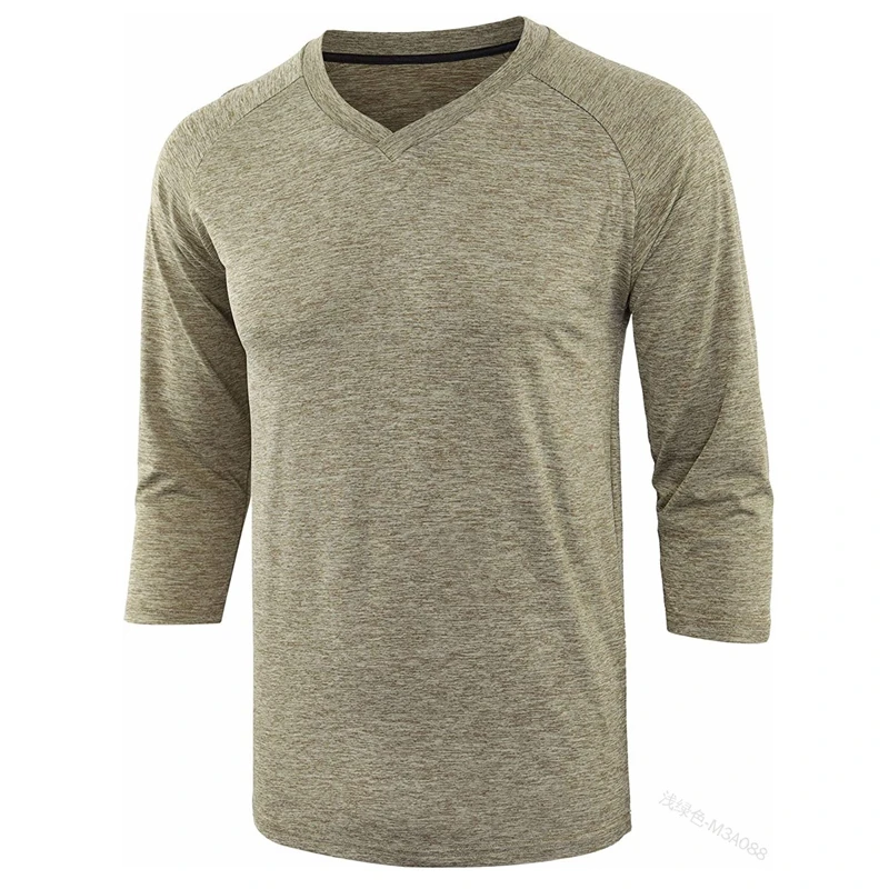 

Men's T-shirt Summer Casual Solid Color Slim Fit Sports Fitness T-shirt Top Men's Casual V-neck Half Sleeve Pullover T-shirt