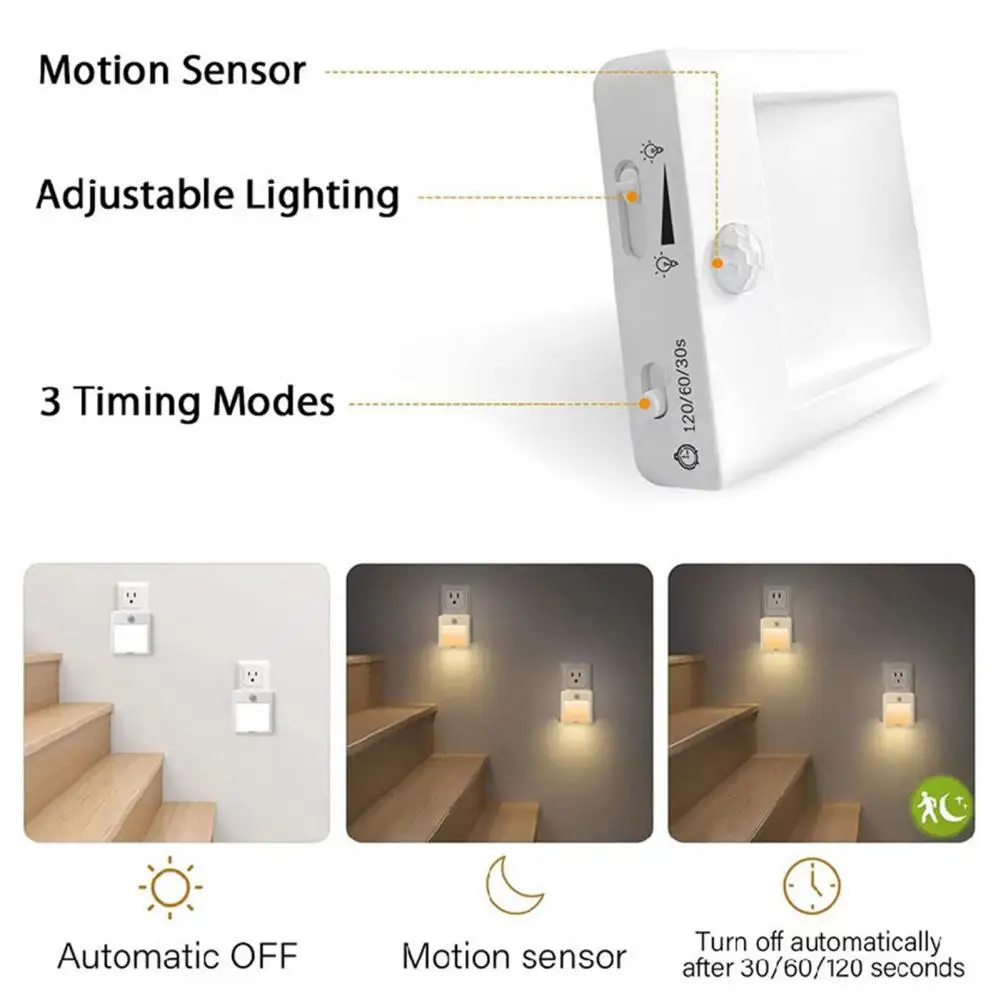 Convenient Closet Aisle Lamp Wide Sensing Angle LED Night Lamp Flicker Free Illumination Motion Sensor Light LED Night Lamp images - 6